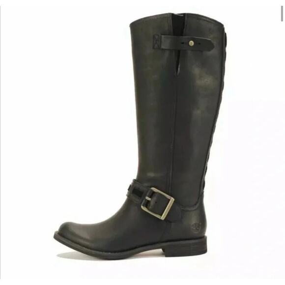 Timberland Womens Savin Hill Tall Leather Moto Boots Buckle Anti Fatigue Size 7 - Picture 1 of 12